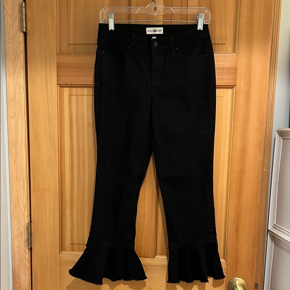 💙 Black Daisy Flared Hem Jeans